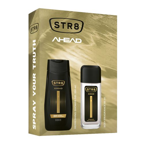 STR8 AHEAD ajándékcsomag - tusfürdő 250 ml + natural spray 85 ml