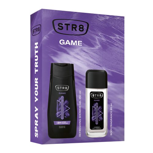 STR8 GAME ajándékcsomag - tusfürdő 250 ml + natural spray 85 ml