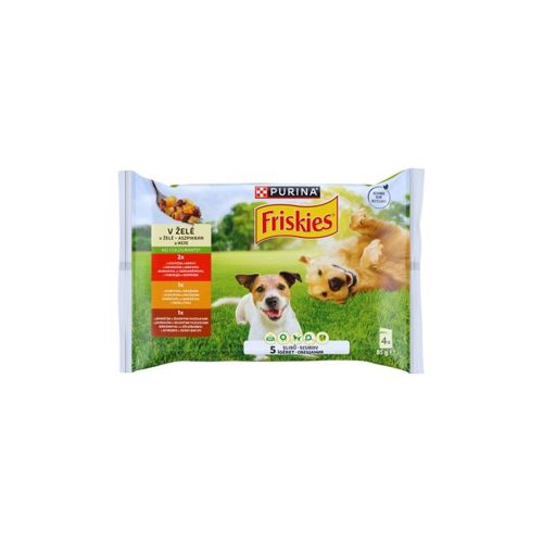 FRISKIES nedves kutyaeledel aszpikban marha-csirke-bárány 4x85 g