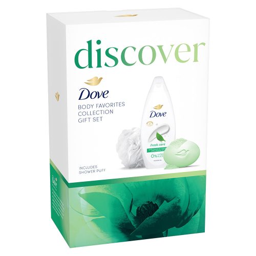 Dove Discover ajándékcsomag (tusfürdő 250 ml + szappan 90 g + fürdőpamacs)