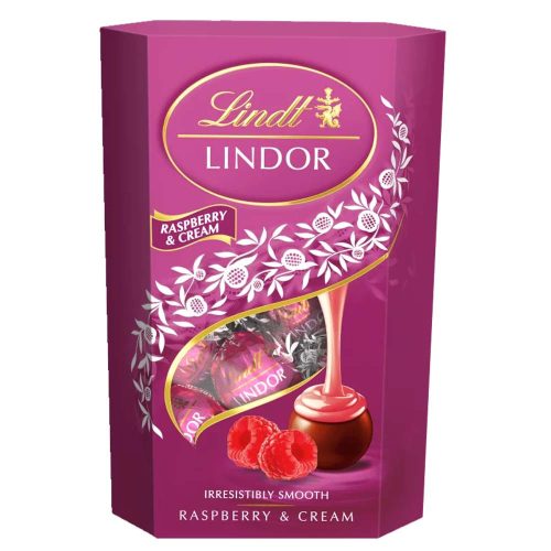 Lindor Raspberry&Cream málnás tejcsokoládé golyók - 200g