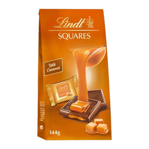 Lindt Squares tejcsokoládé karamellás töltelékkel - 144 g