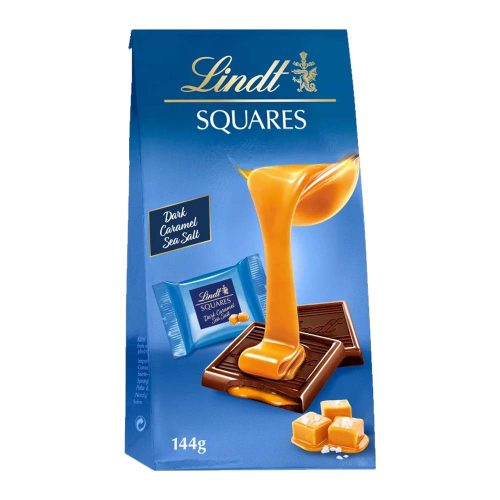 Lindt Squares étcsokoládé sós karamella töltelékkel - 144g